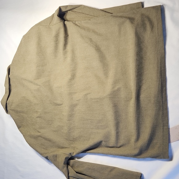 Emery Rose Tan/Green Waffle Knit Shirt Jacket – M – NWT - Picture 5 of 5